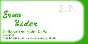 erno wider business card